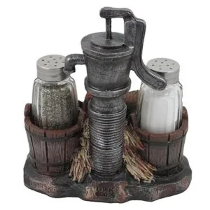 Juego de salero y pimentero de vidrio con bomba de agua de_4