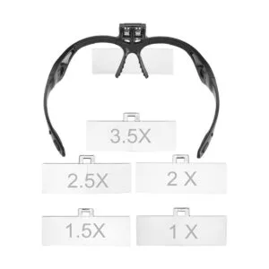 Beileshi visor con 5 lentes de aumento con 2 LED lupa de