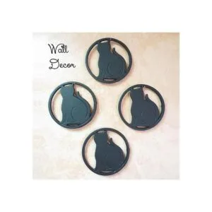 Black Cat Salvamanteles con pies de metal para cocina o_3