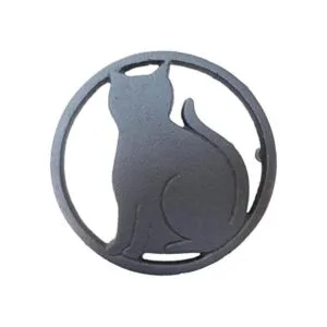 Black Cat Salvamanteles con pies de metal para cocina o_1