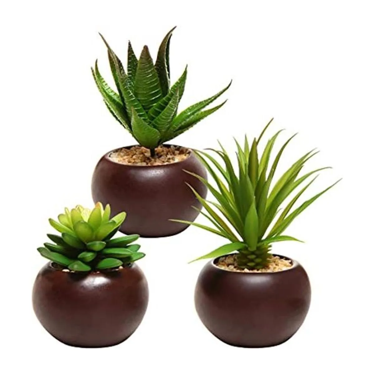 Mini plantas suculentas en maceta artificiales juego de 3_1