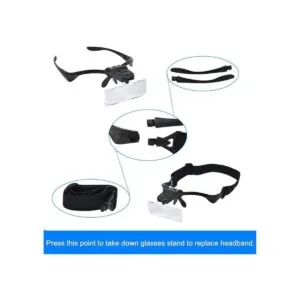 Beileshi visor con 5 lentes de aumento con 2 LED lupa de