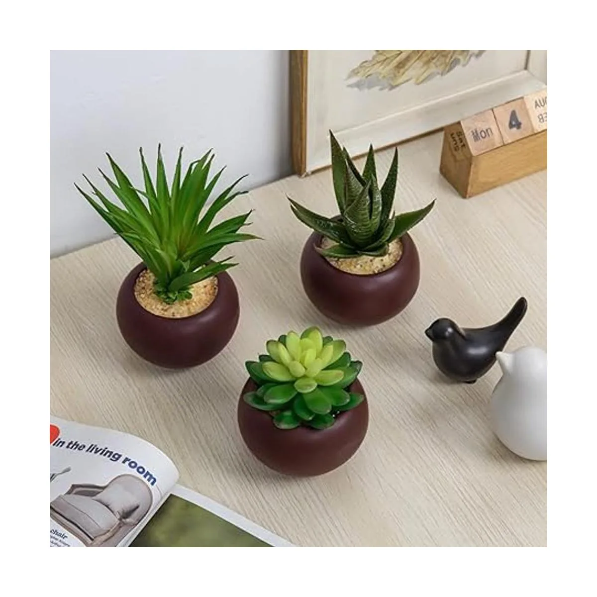 Mini plantas suculentas en maceta artificiales juego de 3_4