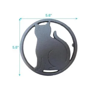 Black Cat Salvamanteles con pies de metal para cocina o_5