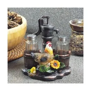 Juego de salero y pimentero de vidrio con bomba de agua de_2