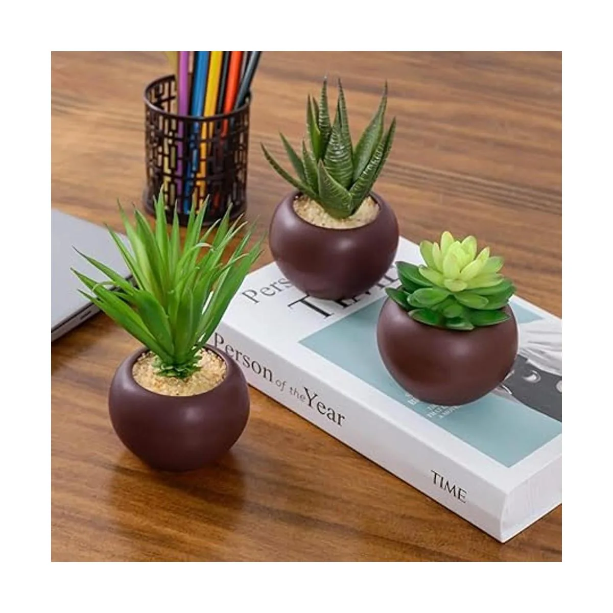 Mini plantas suculentas en maceta artificiales juego de 3_5