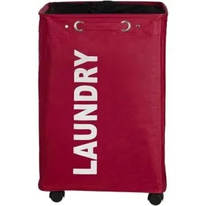 Cesta de lavandería con ruedas clasificador con tapa