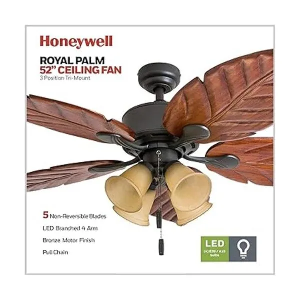 Honeywell Ventilador de techo tropical de 52 pulgadas