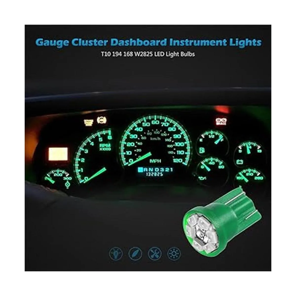 10 bombillas LED de Partsam color blanco azul rojo_5