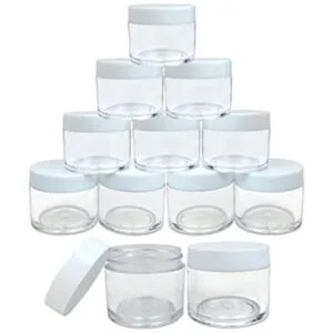 Tarros transparentes Beauticom con tapas blancas 12_1