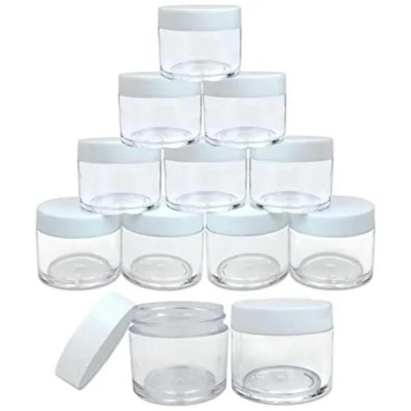 Tarros transparentes Beauticom con tapas blancas 12_1
