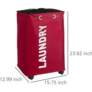 Cesta de lavandería con ruedas clasificador con tapa