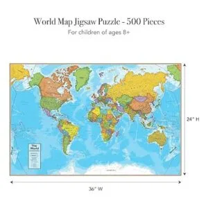 Round World Products Hemispheres World Map Puzle 500_2