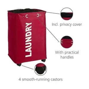 Cesta de lavandería con ruedas clasificador con tapa