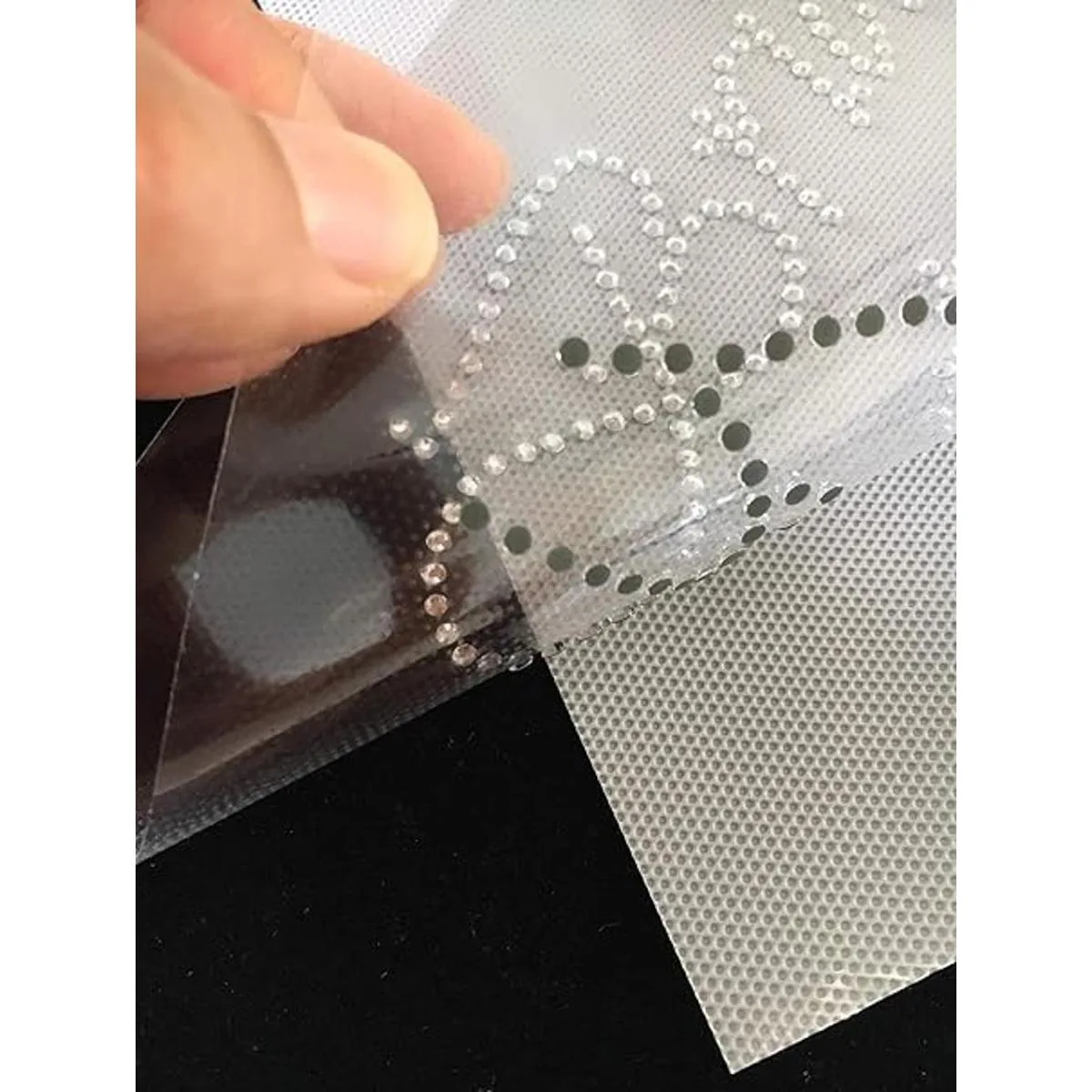 Junior dama transparente Rhinestone Hierro Sobre Bling de_5