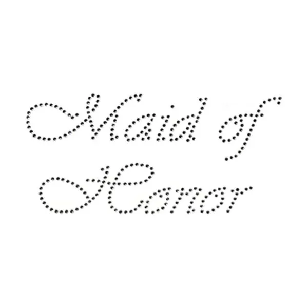 Maid of Honor Clear Rhinestone Hierro Sobre Bling de_1