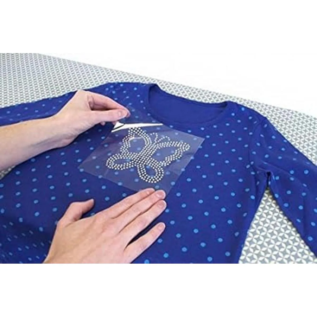 Junior dama transparente Rhinestone Hierro Sobre Bling de_3