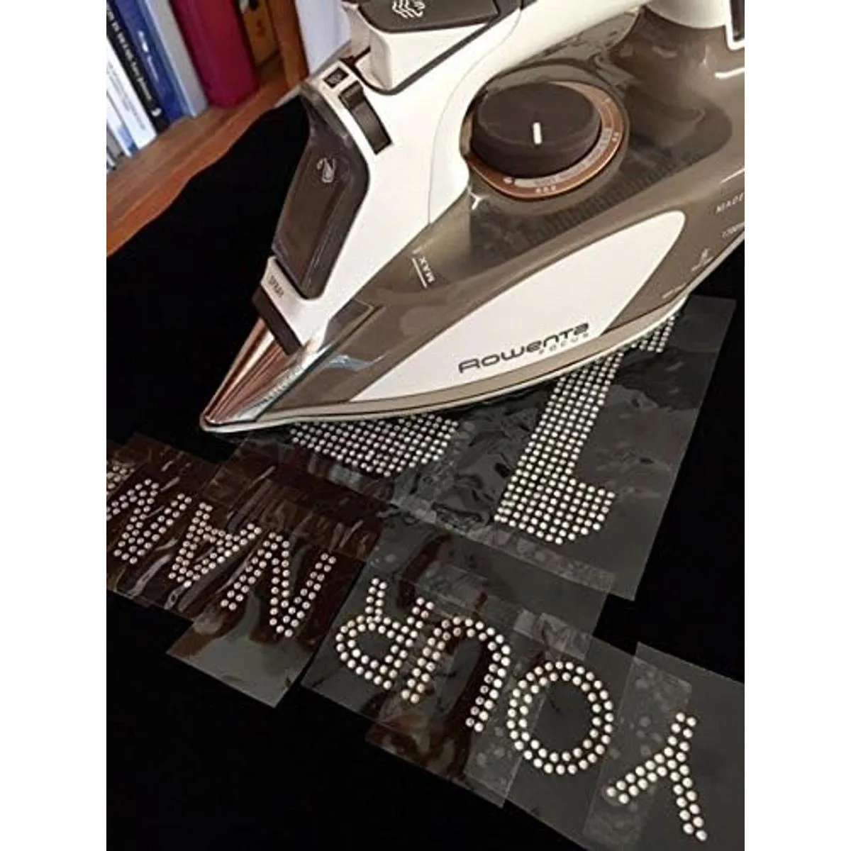 Junior dama transparente Rhinestone Hierro Sobre Bling de_4