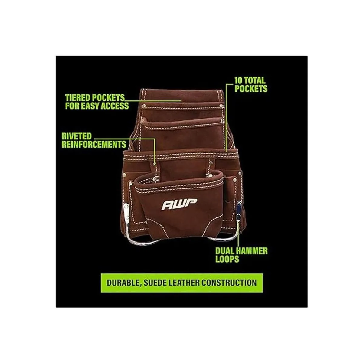 AWP Bolsa de herramientas de gamuza de 10 bolsillos