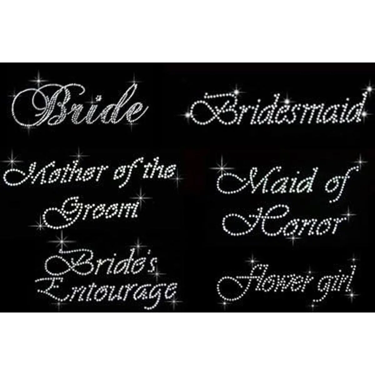 Junior dama transparente Rhinestone Hierro Sobre Bling de_6