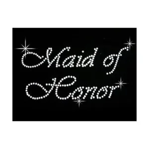 Maid of Honor Clear Rhinestone Hierro Sobre Bling de_2