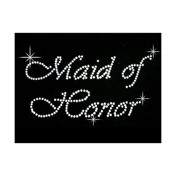 Maid of Honor Clear Rhinestone Hierro Sobre Bling de_2