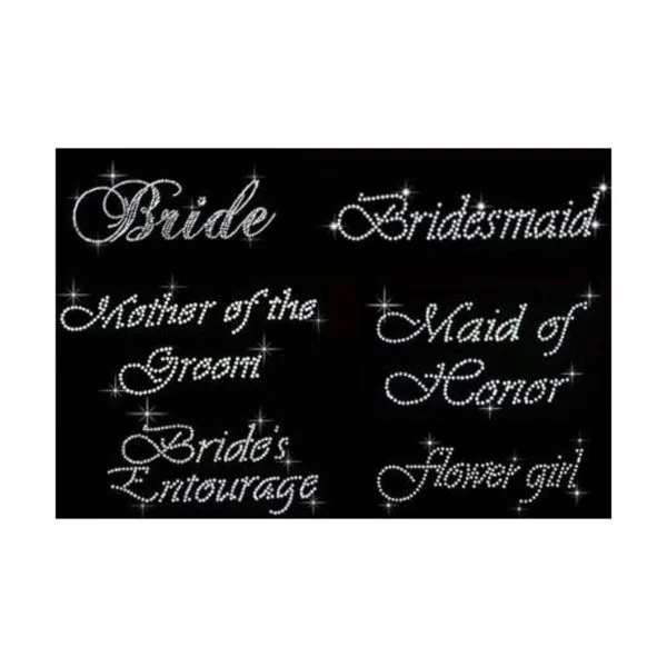 Maid of Honor Clear Rhinestone Hierro Sobre Bling de_6