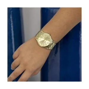 Nine West Reloj pulsera NW1578CHGB con esfera champán en_3