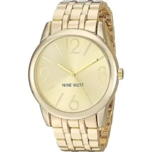 Nine West Reloj pulsera NW1578CHGB con esfera champán en_1