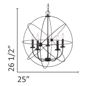 Canarm ICH282B05ORB25 Sumerside Lámpara de araña de 5_3