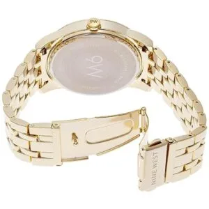 Nine West Reloj pulsera NW1578CHGB con esfera champán en_2