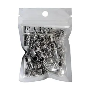 RUBYCA Espaciador tibetano de color plateado cuentas_2