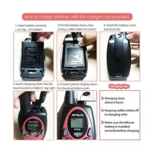Retevis RT628 Walkie Talkies recargables con baterías de_5