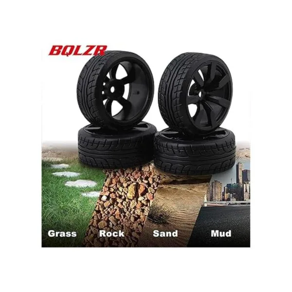BQLZR 4PCS RC1 10 Coche deportivo plano con neumáticos de_5