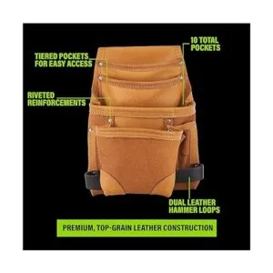 AWP Bolsa clásica de cuero de 10 bolsillos para