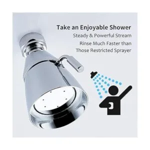 Cabezal de ducha de alto flujo ángulo simple latón sólido