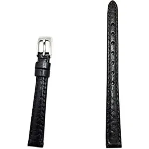 Correa de reloj de piel auténtica negra de 0.394 in_1