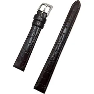 Correa de reloj de cuero genuino marrón oscuro de 0.472_1