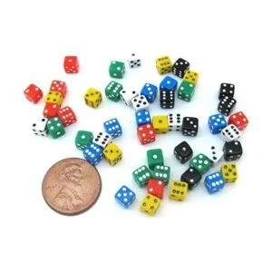 50 Seis Cara D6 5 mm .197 Die Mini miniatura Pequeño Tiny_3