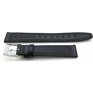 Correa de reloj de cuero genuino negro de 0.551 in correa_2