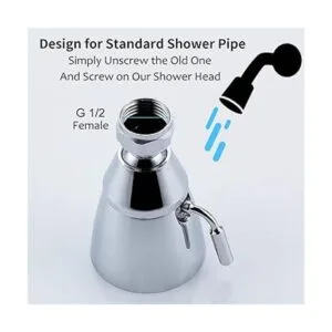 Cabezal de ducha de alto flujo ángulo simple latón sólido