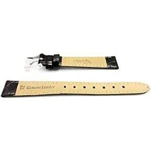 Correa de reloj de cuero genuino marrón oscuro de 0.472_2