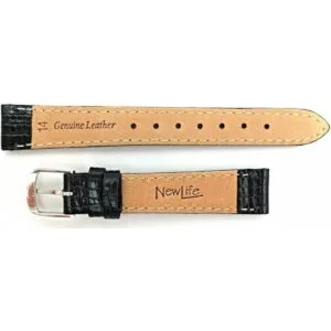 Correa de reloj de cuero genuino negro de 0.551 in Grano_2