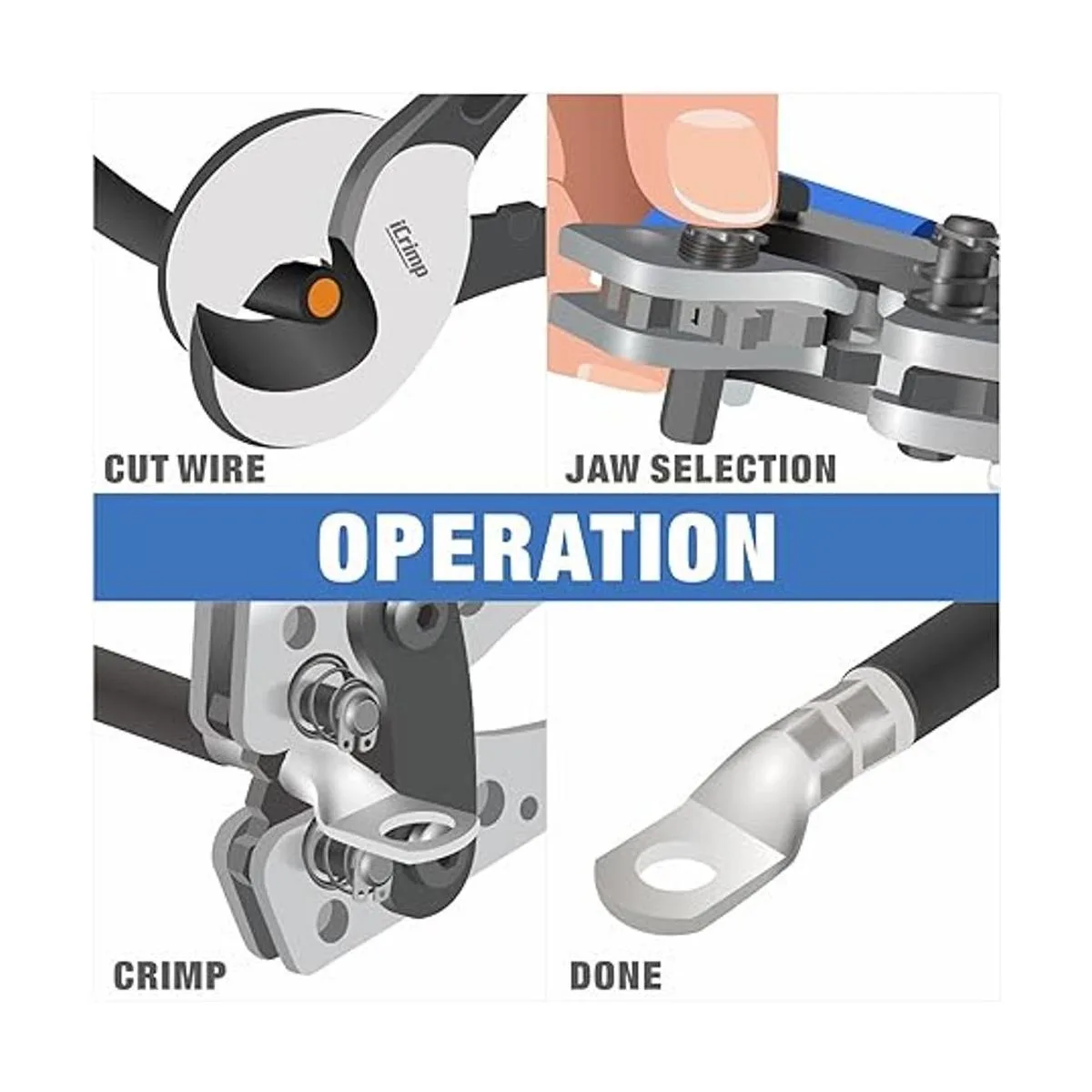 Alicate IWISS de electricista para pelar y cortar cables_4
