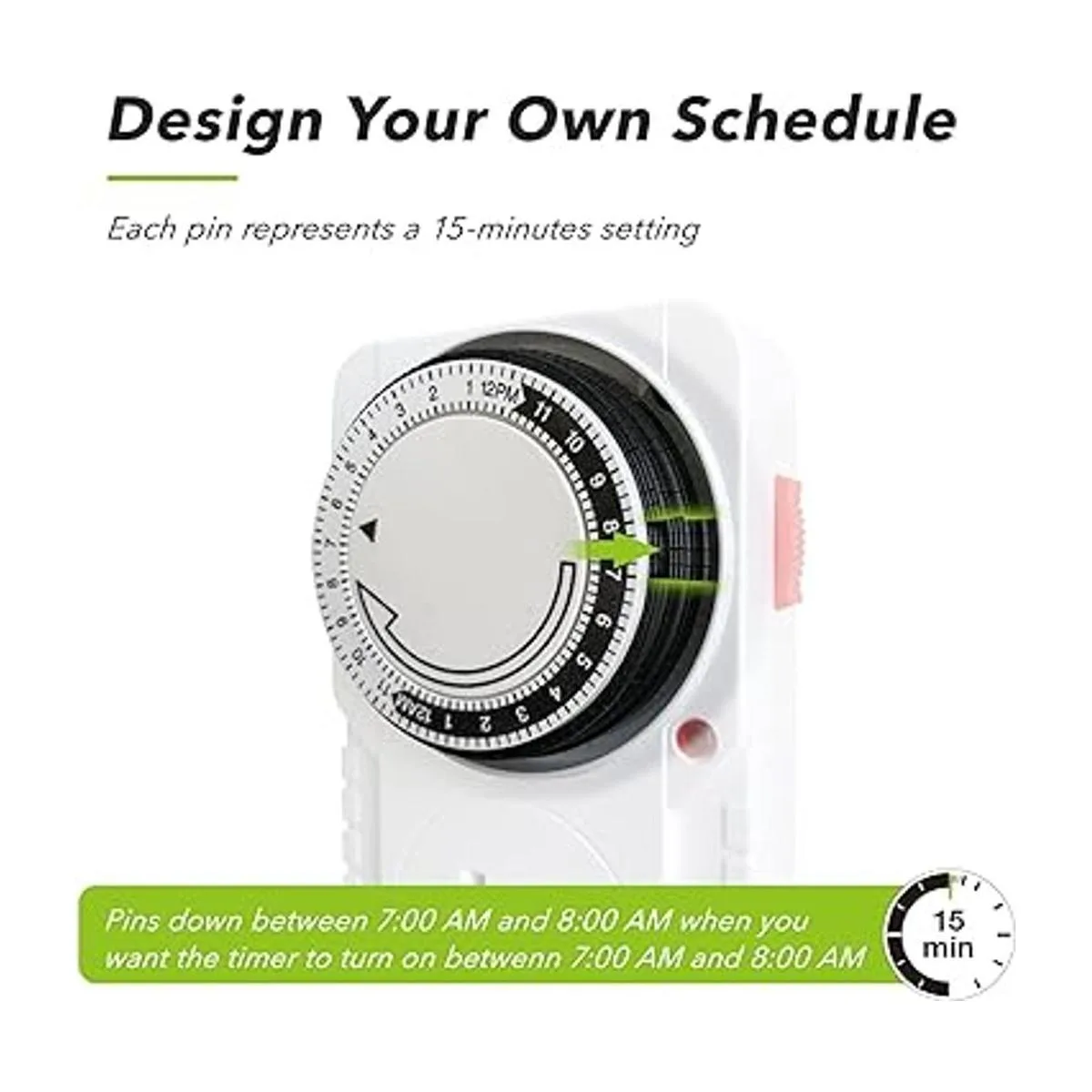 Temporizador mecánico empotrado con enchufe de 24 horas_4