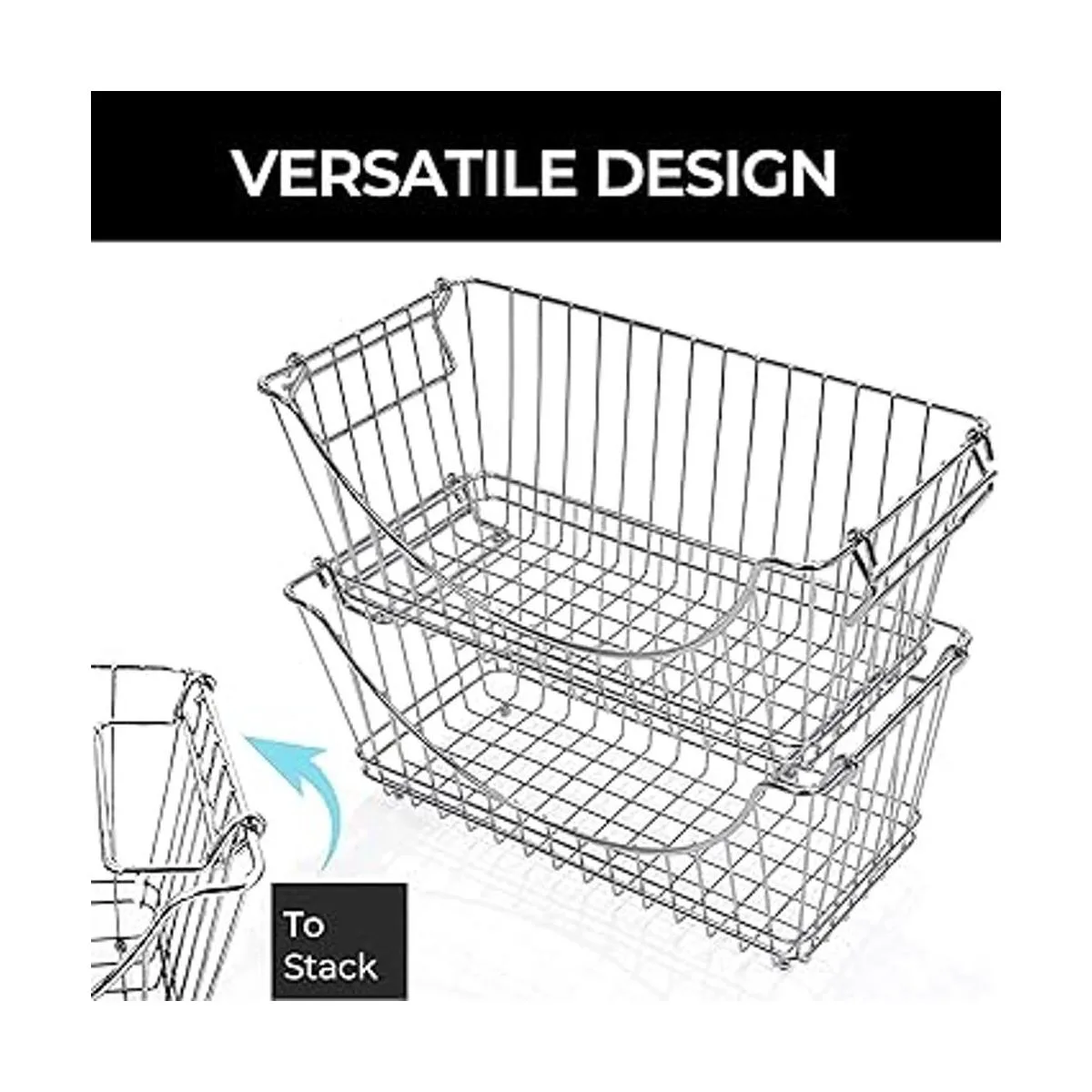 Canastas apilables ProMart cromadas juego de 2 unidades_4