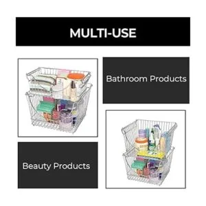 Canastas apilables ProMart cromadas juego de 2 unidades_5