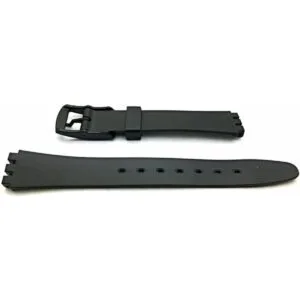 14 mm Negro hule Watch Band Material cómodo y duradero PVC_2