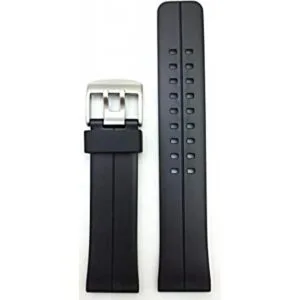 Correa de reloj de goma negra de 0.945 in cómoda_1