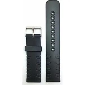 Correa de reloj de goma negra de 0.866 in. Correa de_1